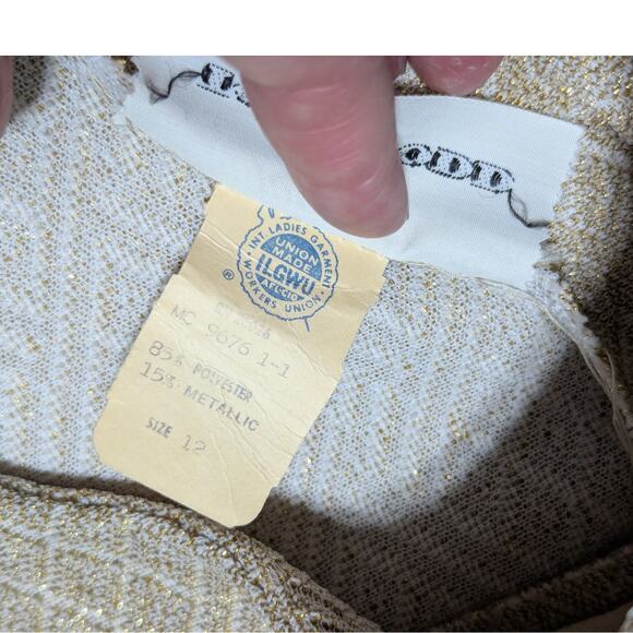 Vintage Metallic Belted Fringe Mini Dress Sleeveless Toni Todd Glam Date Night - Picture 4 of 7